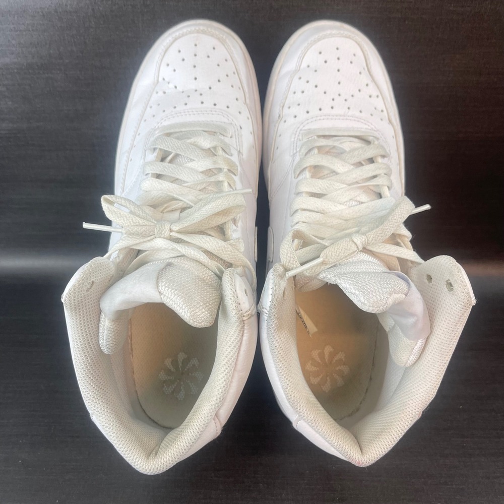 Nike Court Vision Mid Mens size 9.5 White Leather Athletic Casual Shoes DN3577 - Picture 8 of 9